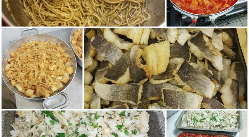 SPAGHETTI AL PESTO CASOLANO, ANGUILLE E BACCALÀ ALLA SAGRA DI CASOLI DI ATRI
