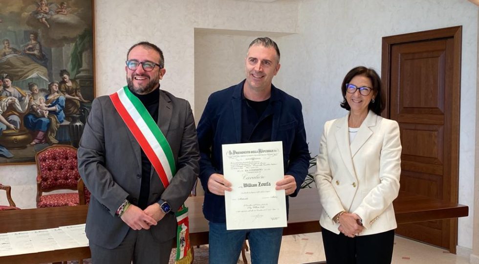 Allo chef William Zonfa il titolo di cavaliere dell'ordine al merito
