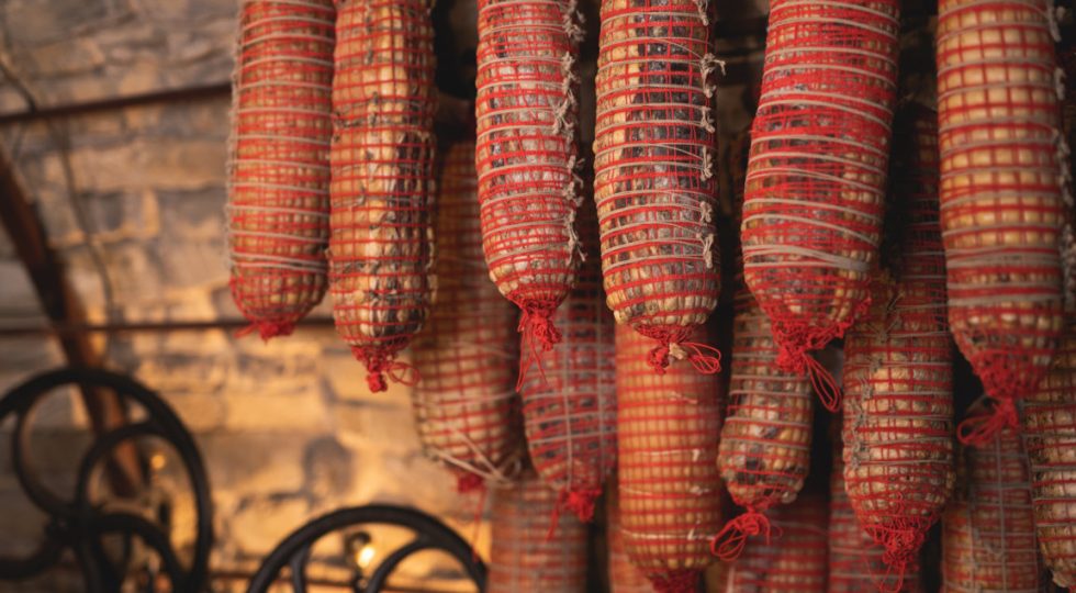 L’Antica Macelleria Falorni di Greve in Chianti al Taste con la storica pancetta arrotolata stagionata 300 giorni