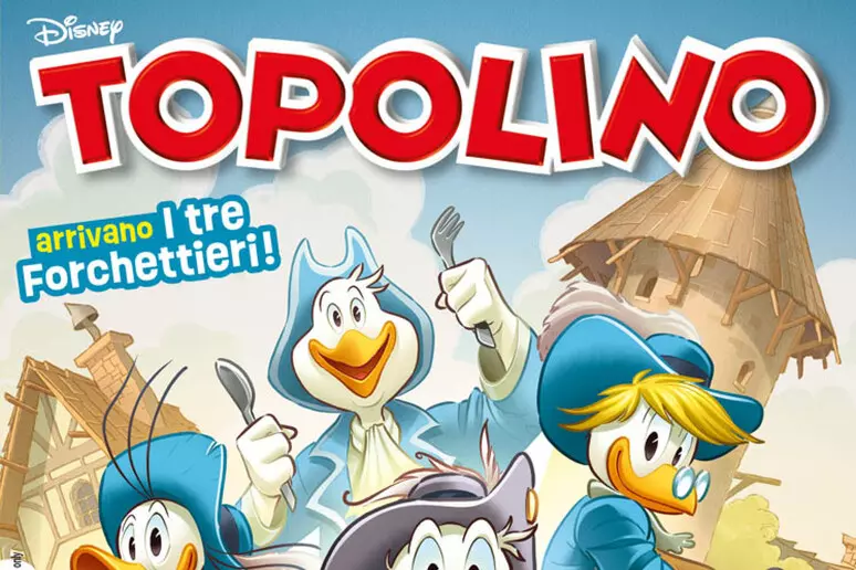 Su Topolino il celebre romanzo di Dumas diventa “I tre Forchettieri”